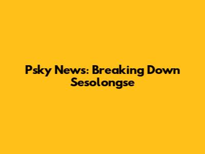 Psky News: Breaking Down Sesolongse
