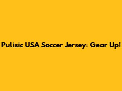 Pulisic USA Soccer Jersey: Gear Up!