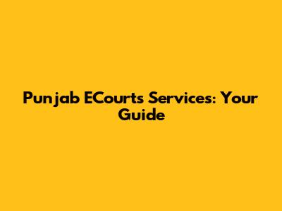 Punjab ECourts Services: Your Guide