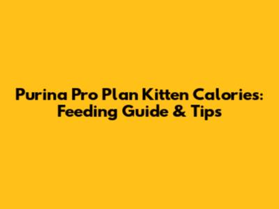 Purina Pro Plan Kitten Calories: Feeding Guide & Tips