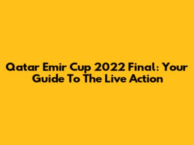 Qatar Emir Cup 2022 Final: Your Guide To The Live Action