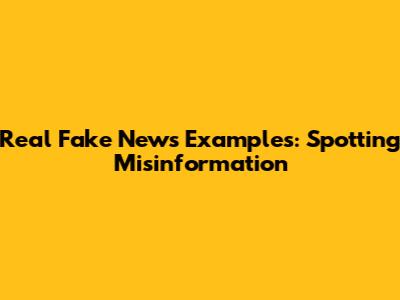 Real Fake News Examples: Spotting Misinformation
