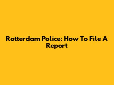 Rotterdam Police: How To File A Report