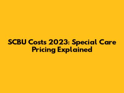 SCBU Costs 2023: Special Care Pricing Explained