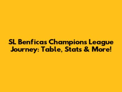 SL Benfica's Champions League Journey: Table, Stats & More!