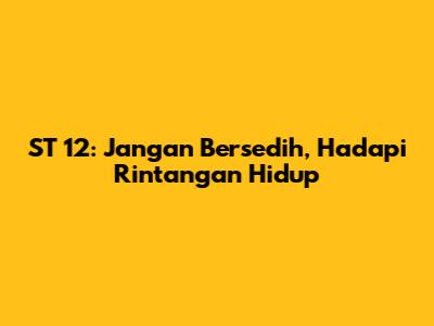 ST 12: Jangan Bersedih, Hadapi Rintangan Hidup