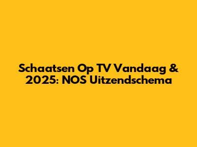 Schaatsen Op TV Vandaag & 2025: NOS Uitzendschema