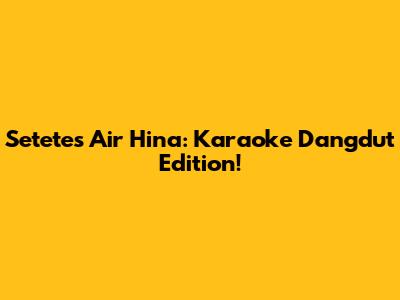 Setetes Air Hina: Karaoke Dangdut Edition!