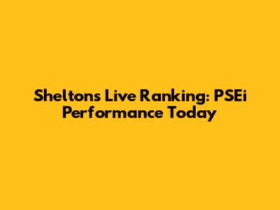 Shelton's Live Ranking: PSEi Performance Today