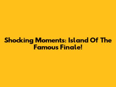 Shocking Moments: Island Of The Famous Finale!