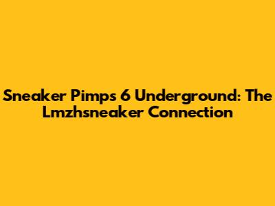 Sneaker Pimps 6 Underground: The Lmzhsneaker Connection