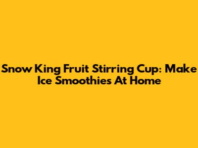 Snow King Fruit Stirring Cup: Make Ice Smoothies At Home