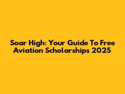 Soar High: Your Guide To Free Aviation Scholarships 2025