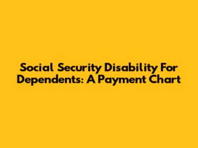 Social Security Disability For Dependents: A Payment Chart