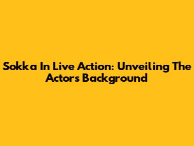 Sokka In Live Action: Unveiling The Actor's Background