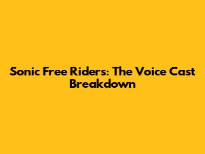 Sonic Free Riders: The Voice Cast Breakdown