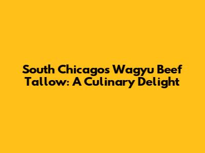 South Chicago's Wagyu Beef Tallow: A Culinary Delight