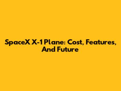 SpaceX X-1 Plane: Cost, Features, And Future