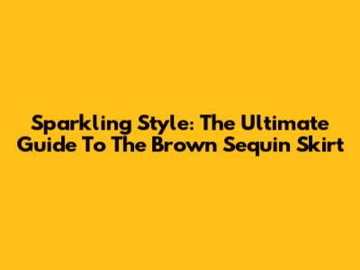 Sparkling Style: The Ultimate Guide To The Brown Sequin Skirt