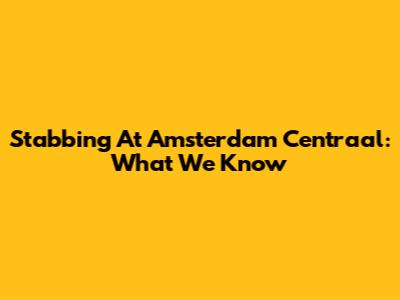 Stabbing At Amsterdam Centraal: What We Know