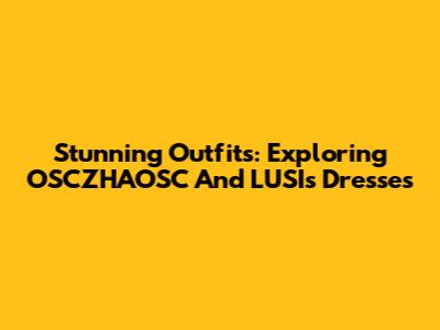 Stunning Outfits: Exploring OSCZHAOSC And LUSI's Dresses