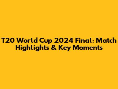 T20 World Cup 2024 Final: Match Highlights & Key Moments