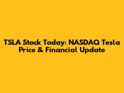 TSLA Stock Today: NASDAQ Tesla Price & Financial Update