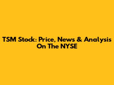 TSM Stock: Price, News & Analysis On The NYSE