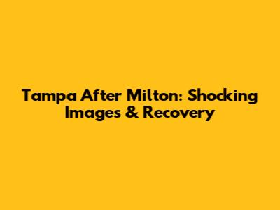 Tampa After Milton: Shocking Images & Recovery