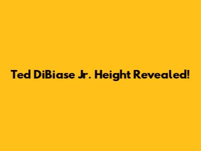 Ted DiBiase Jr. Height Revealed!