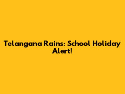 Telangana Rains: School Holiday Alert!