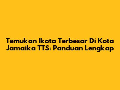 Temukan Ikota Terbesar Di Kota Jamaika TTS: Panduan Lengkap