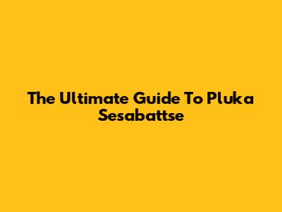 The Ultimate Guide To Pluka Sesabattse