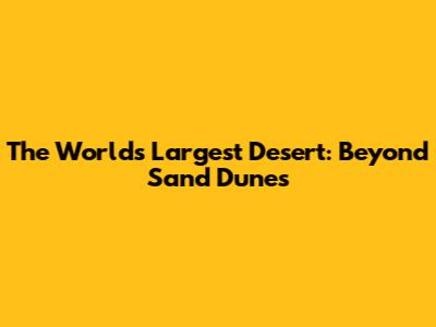 The World's Largest Desert: Beyond Sand Dunes