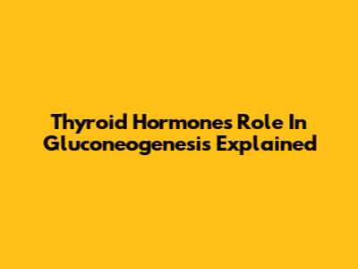 Thyroid Hormone's Role In Gluconeogenesis Explained
