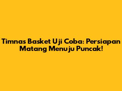Timnas Basket Uji Coba: Persiapan Matang Menuju Puncak!