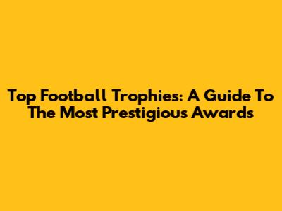 Top Football Trophies: A Guide To The Most Prestigious Awards