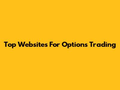 Top Websites For Options Trading