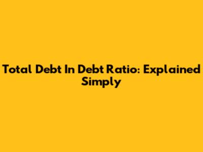 Total Debt In Debt Ratio: Explained Simply