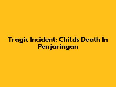 Tragic Incident: Child's Death In Penjaringan
