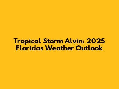 Tropical Storm Alvin: 2025 Florida's Weather Outlook