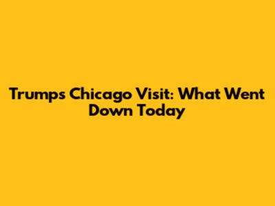 Trump's Chicago Visit: What Went Down Today