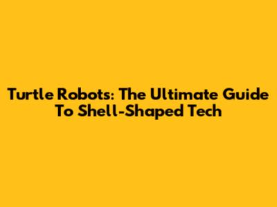 Turtle Robots: The Ultimate Guide To Shell-Shaped Tech