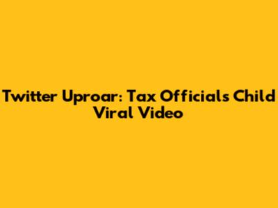 Twitter Uproar: Tax Official's Child Viral Video