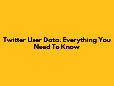 Twitter User Data: Everything You Need To Know