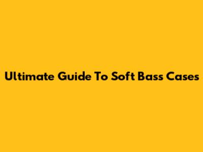 Ultimate Guide To Soft Bass Cases