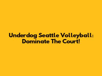 Underdog Seattle Volleyball: Dominate The Court!