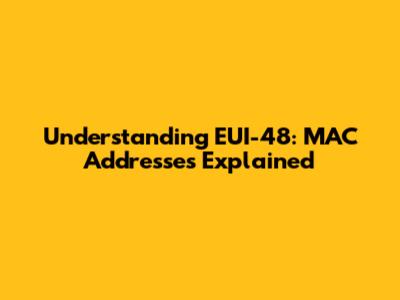 Understanding EUI-48: MAC Addresses Explained