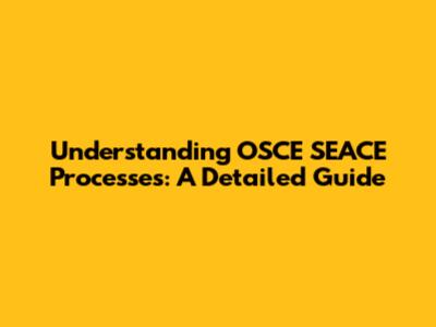 Understanding OSCE SEACE Processes: A Detailed Guide
