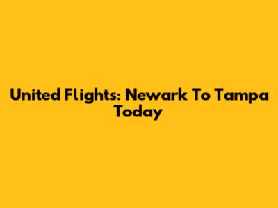 United Flights: Newark To Tampa Today